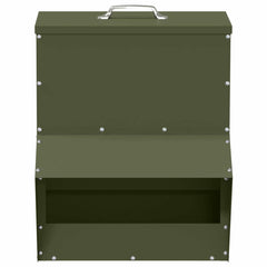 vidaXL Chicken Feeder Olive Green 35 x 30.5 x 43.5 cm 4