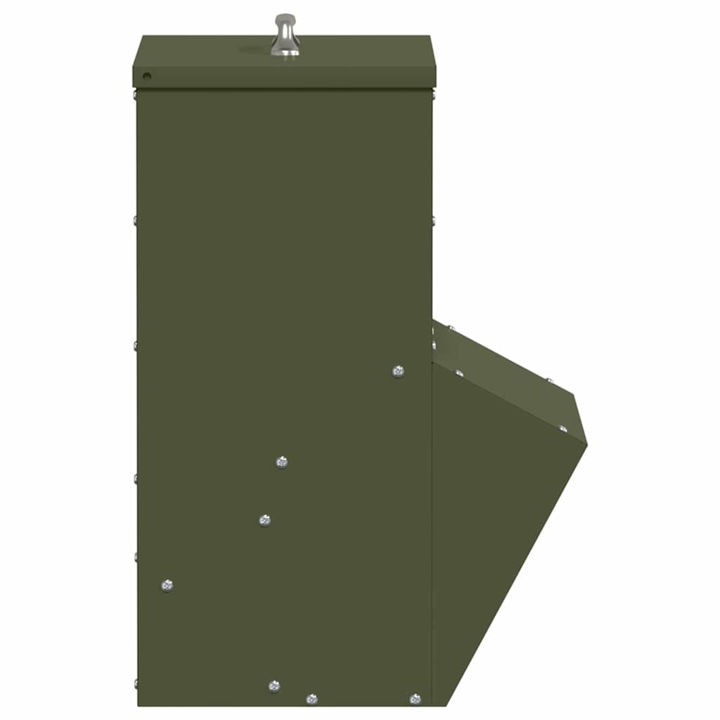 vidaXL Chicken Feeder Olive Green 35 x 30.5 x 43.5 cm 5