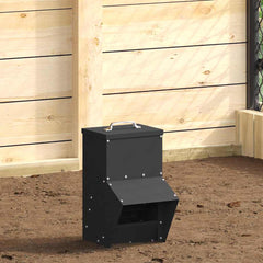 vidaXL Chicken Feeder Black 20 x 25 x35 cm Cold-Rolled Steel 1