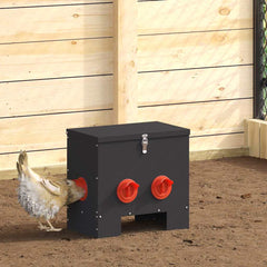 vidaXL Chicken Feeder 2 Black 40.5 x 25 x 38 cm 20 kg 1
