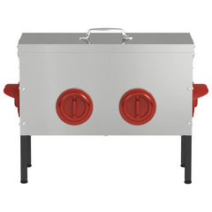 vidaXL Chicken Feeder 2 Silver 41.5 x 20.5 x 33 cm 15 kg 5