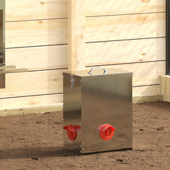 vidaXL Chicken Feeder 2 Silver 32.5 x 20.5 x 43 cm 25 kg 1