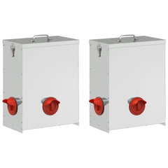 vidaXL Chicken Feeder 2 Silver 32.5 x 20.5 x 43 cm 25 kg 2