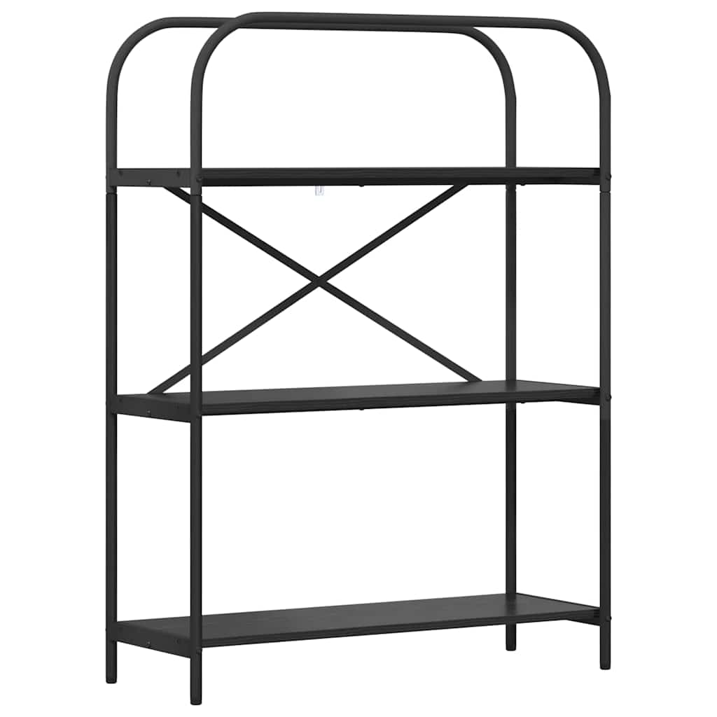 vidaXL Bookshelf 3-Tier 80 x 30 x 109 cm Engineered wood Black Oak 2