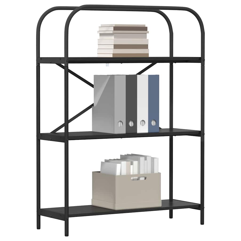 vidaXL Bookshelf 3-Tier 80 x 30 x 109 cm Engineered wood Black Oak 3