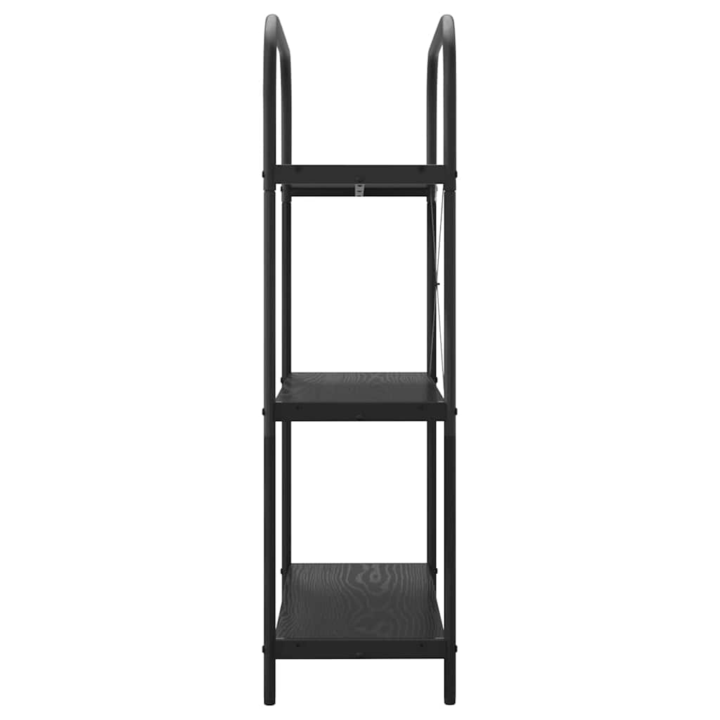 vidaXL Bookshelf 3-Tier 80 x 30 x 109 cm Engineered wood Black Oak 6