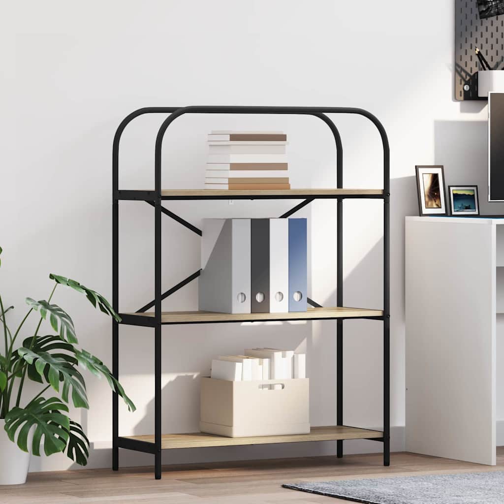 vidaXL Bookshelf 3-Tier 80 x 30 x 109 cm Engineered wood Sonoma Oak 1