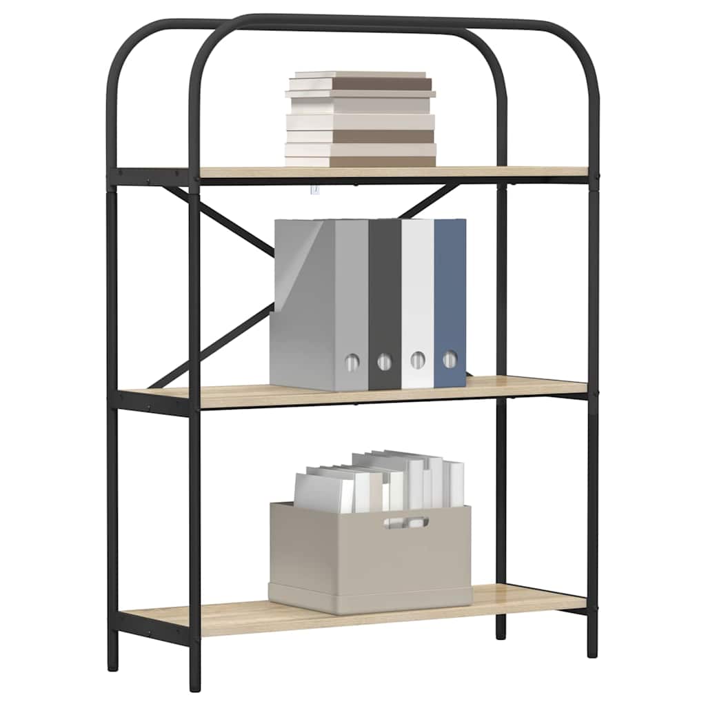 vidaXL Bookshelf 3-Tier 80 x 30 x 109 cm Engineered wood Sonoma Oak 3