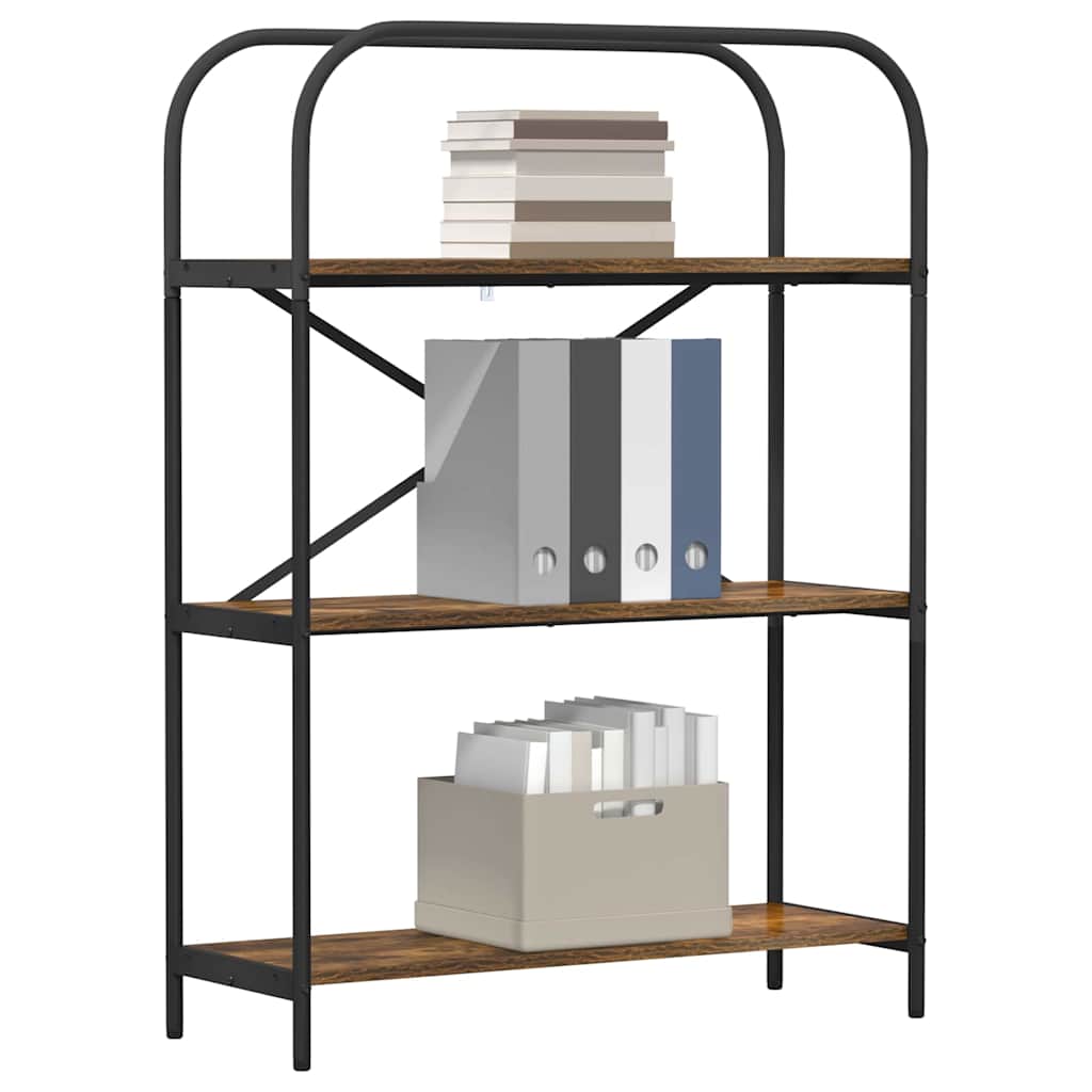 vidaXL Bookshelf 3-Tier 80 x 30 x 109 cm Engineered wood Smoked Oak 3