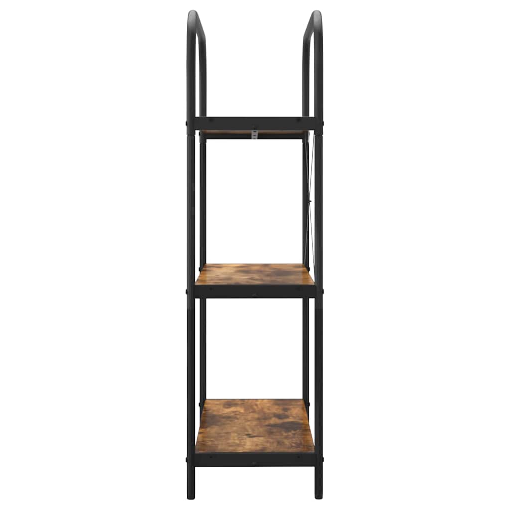 vidaXL Bookshelf 3-Tier 80 x 30 x 109 cm Engineered wood Smoked Oak 6
