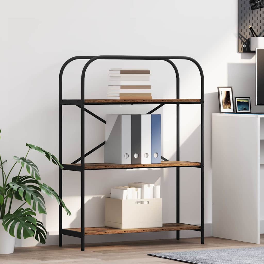 vidaXL Bookshelf 3-Tier 80 x 30 x 109 cm Engineered wood Old Wood 1