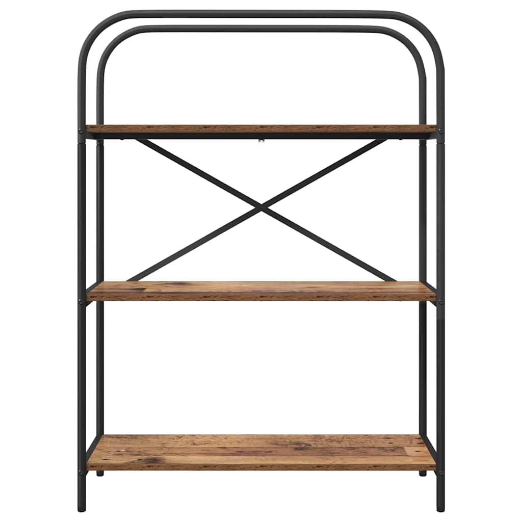 vidaXL Bookshelf 3-Tier 80 x 30 x 109 cm Engineered wood Old Wood 5