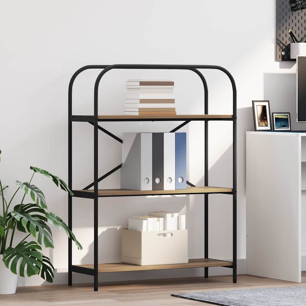 vidaXL Bookshelf 3-Tier 80 x 30 x 109 cm Engineered wood Artisan Oak 1