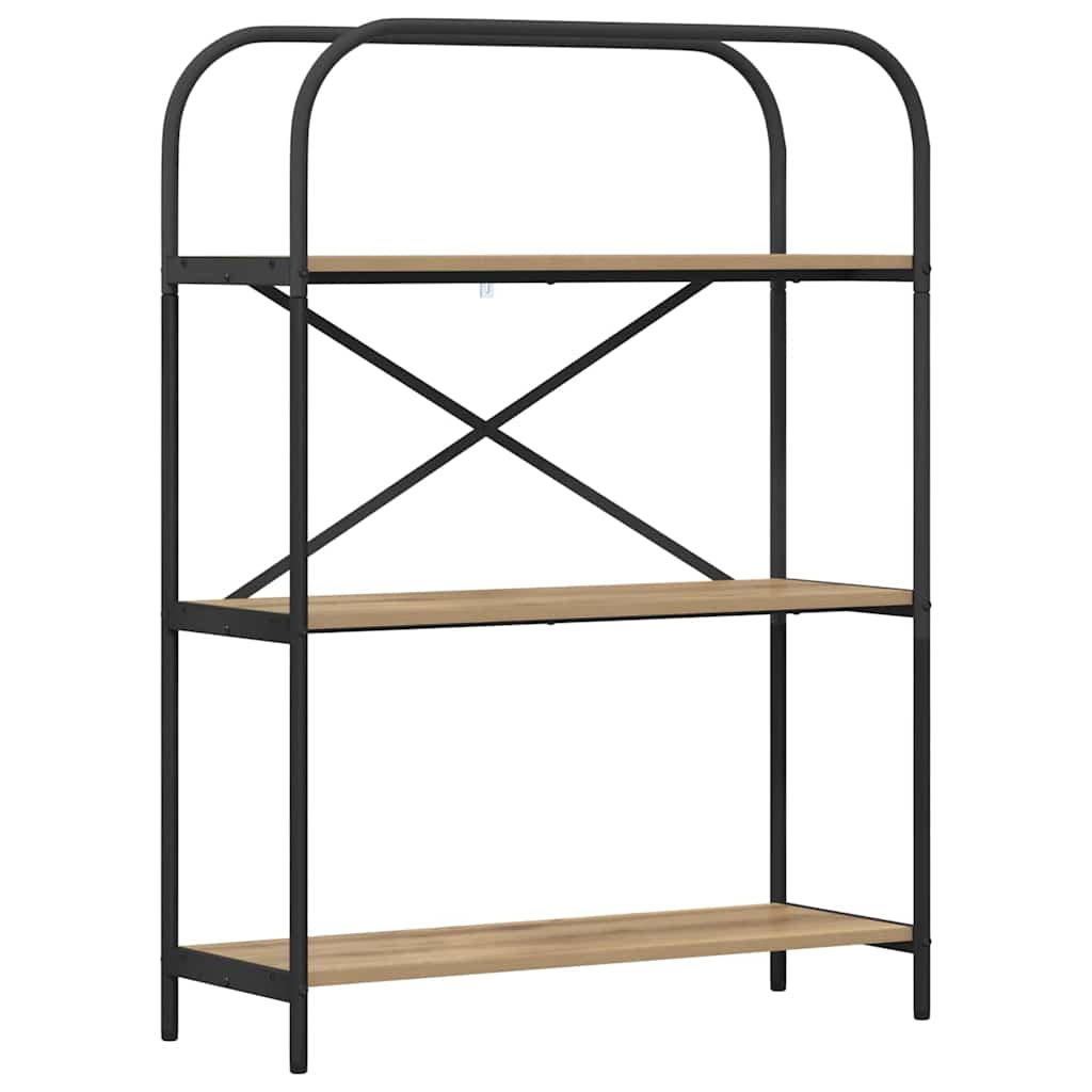 vidaXL Bookshelf 3-Tier 80 x 30 x 109 cm Engineered wood Artisan Oak 2