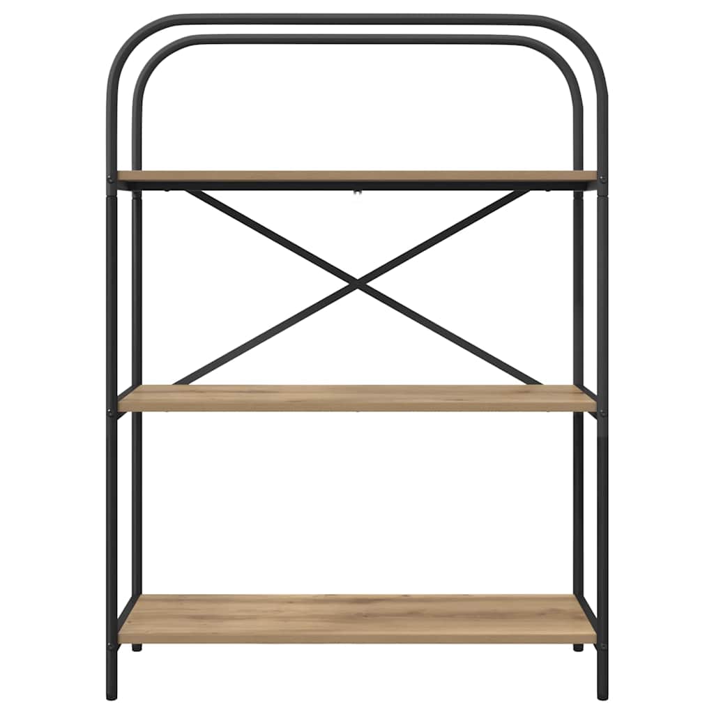 vidaXL Bookshelf 3-Tier 80 x 30 x 109 cm Engineered wood Artisan Oak 5