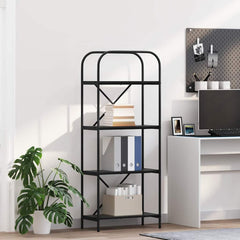 vidaXL Bookshelf 4-Tier 60 x 30 x 146 cm Engineered wood Black Oak 1