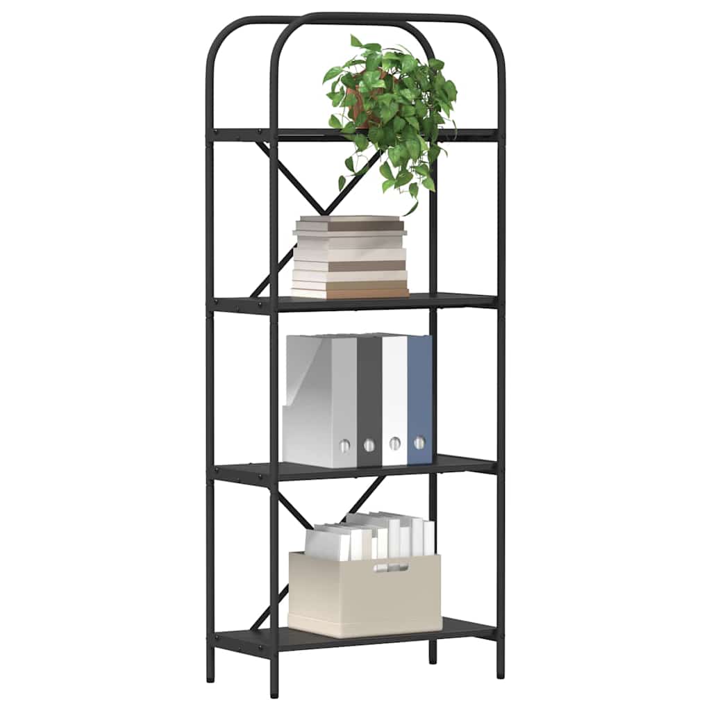 vidaXL Bookshelf 4-Tier 60 x 30 x 146 cm Engineered wood Black Oak 3