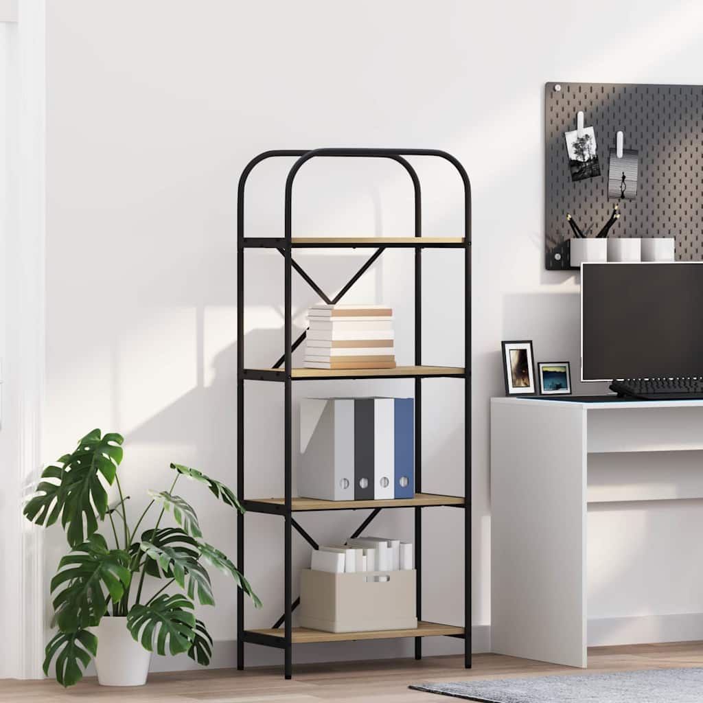 vidaXL Bookshelf 4-Tier 60 x 30 x 146 cm Engineered wood Sonoma Oak 1