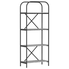 vidaXL Bookshelf 4-Tier 60 x 30 x 146 cm Engineered wood Grey Sonoma 2