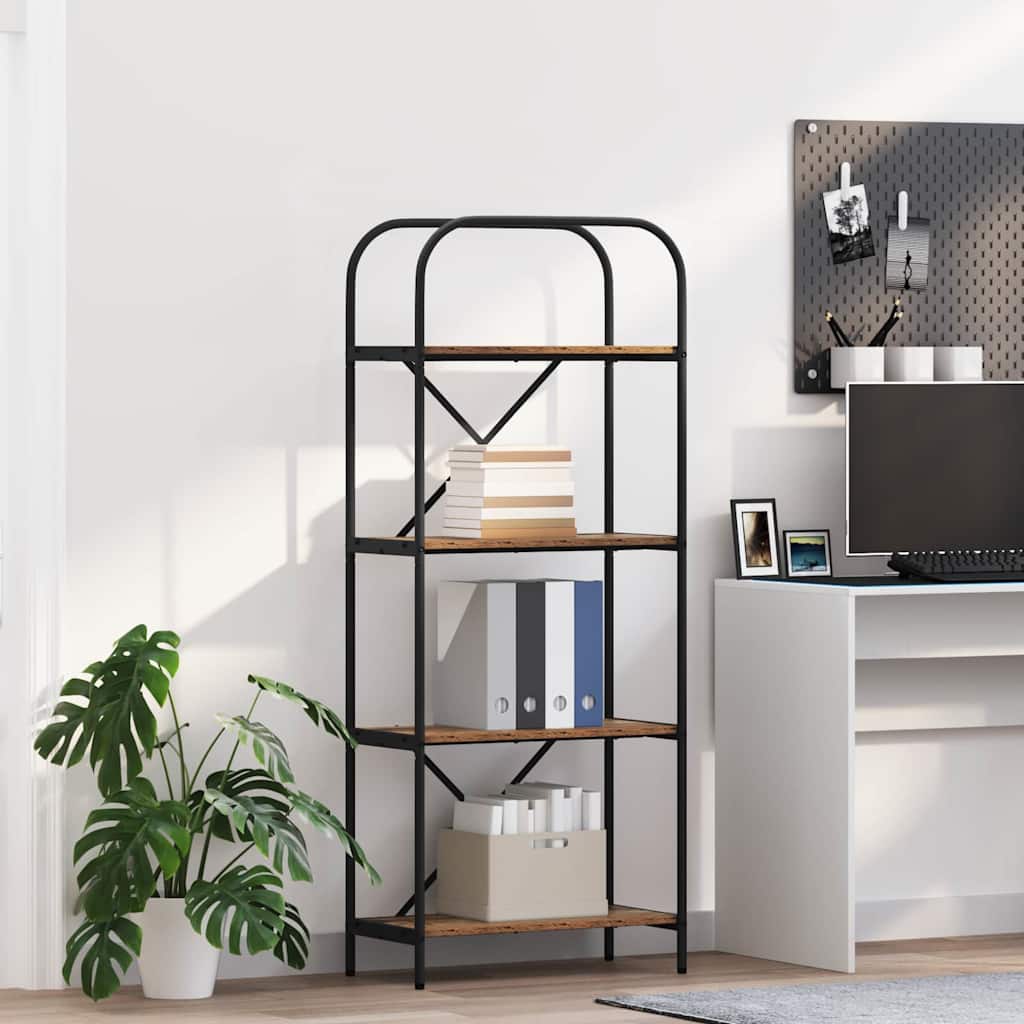 vidaXL Bookshelf 4-Tier 60 x 30 x 146 cm Engineered wood Old Wood 1