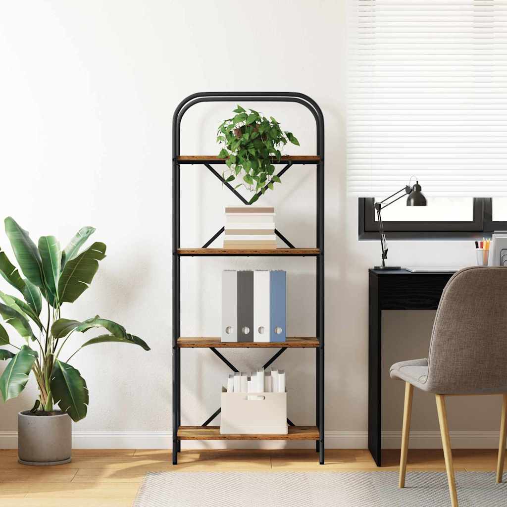 vidaXL Bookshelf 4-Tier 60 x 30 x 146 cm Engineered wood Old Wood 4