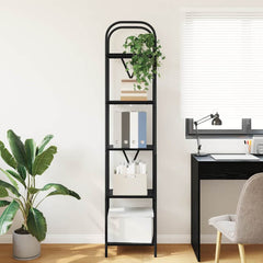 vidaXL Bookshelf 5-Tier 40 x 30 x 183 cm Engineered wood Black Oak 4