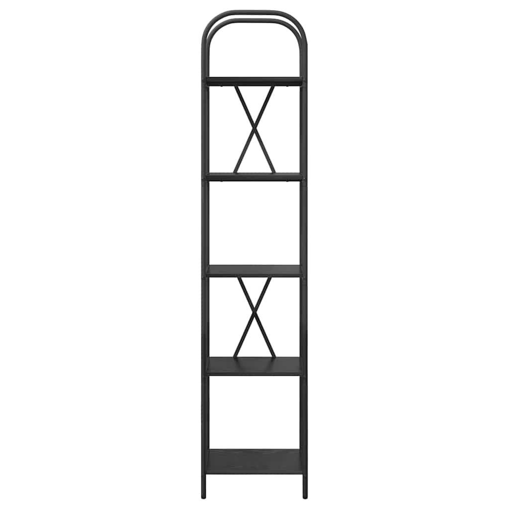 vidaXL Bookshelf 5-Tier 40 x 30 x 183 cm Engineered wood Black Oak 5