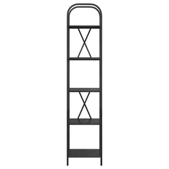 vidaXL Bookshelf 5-Tier 40 x 30 x 183 cm Engineered wood Black Oak 5