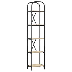 vidaXL Bookshelf 5-Tier 40 x 30 x 183 cm Engineered wood Sonoma Oak 2