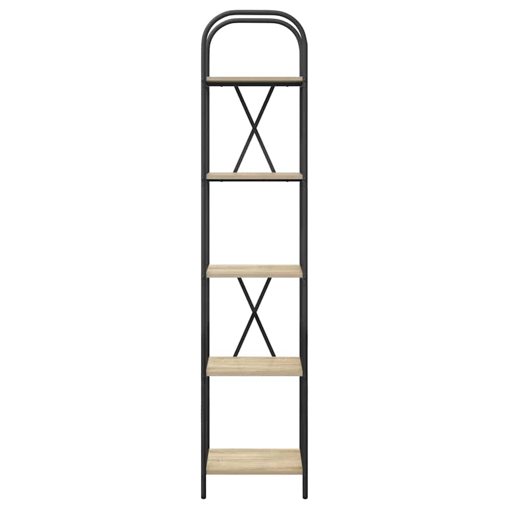 vidaXL Bookshelf 5-Tier 40 x 30 x 183 cm Engineered wood Sonoma Oak 5