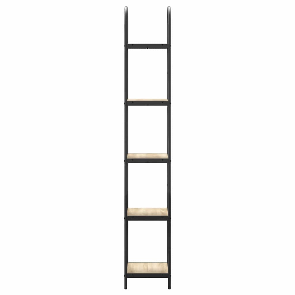 vidaXL Bookshelf 5-Tier 40 x 30 x 183 cm Engineered wood Sonoma Oak 6