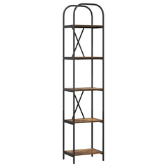 vidaXL Bookshelf 5-Tier 40 x 30 x 183 cm Engineered wood Smoked Oak 2