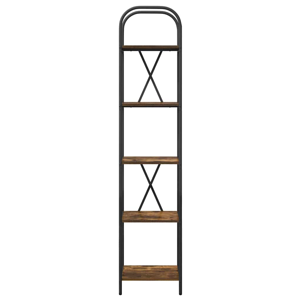 vidaXL Bookshelf 5-Tier 40 x 30 x 183 cm Engineered wood Smoked Oak 5