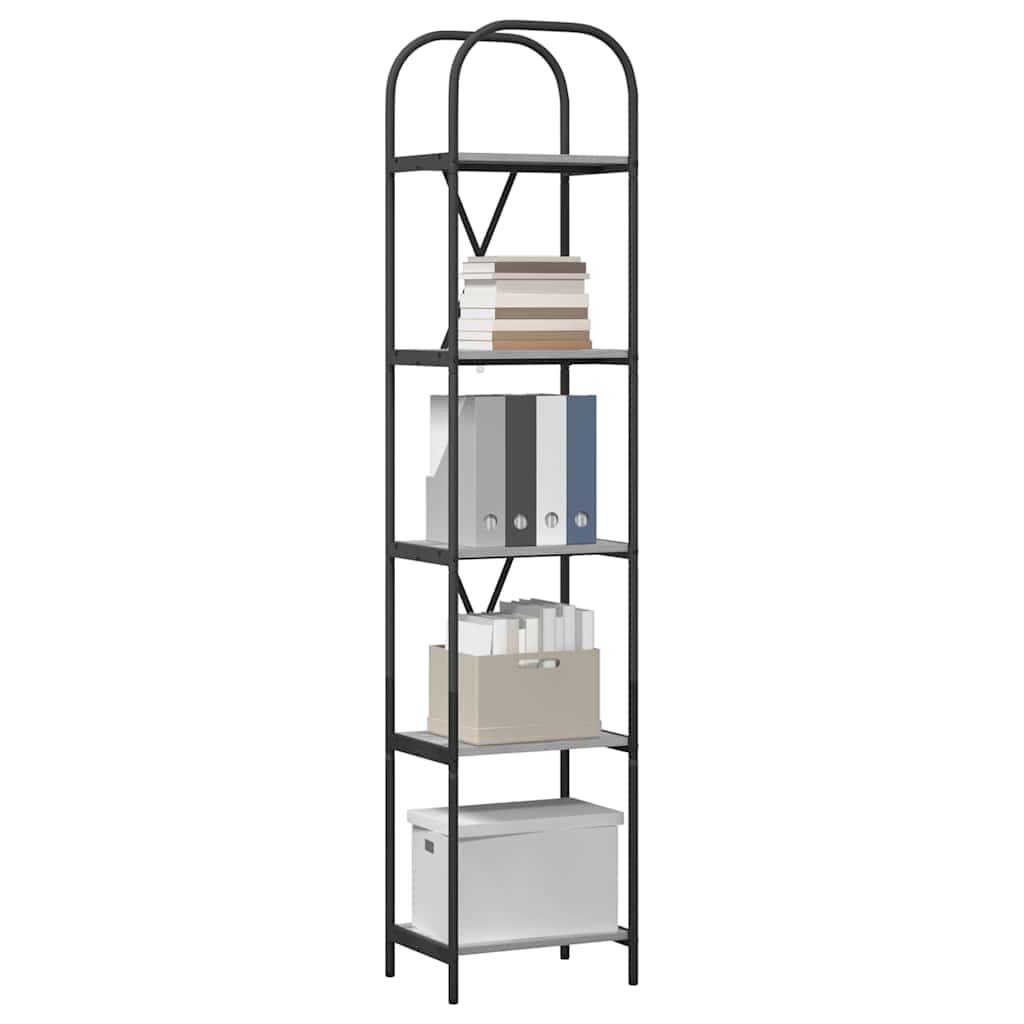 vidaXL Bookshelf 5-Tier 40 x 30 x 183 cm Engineered wood Grey Sonoma 3