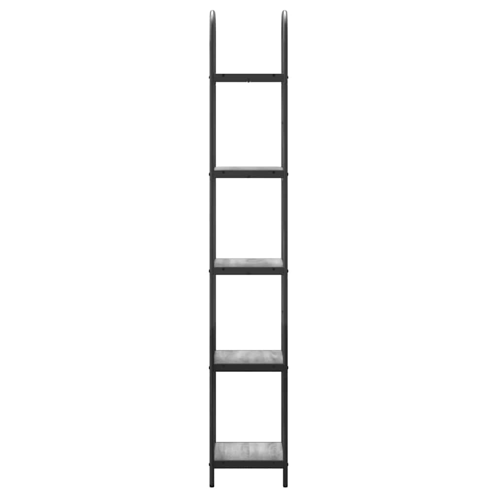 vidaXL Bookshelf 5-Tier 40 x 30 x 183 cm Engineered wood Grey Sonoma 6