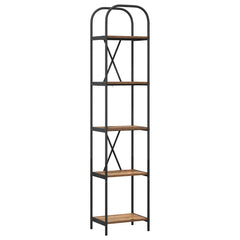 vidaXL Bookshelf 5-Tier 40 x 30 x 183 cm Engineered wood Old Wood 2