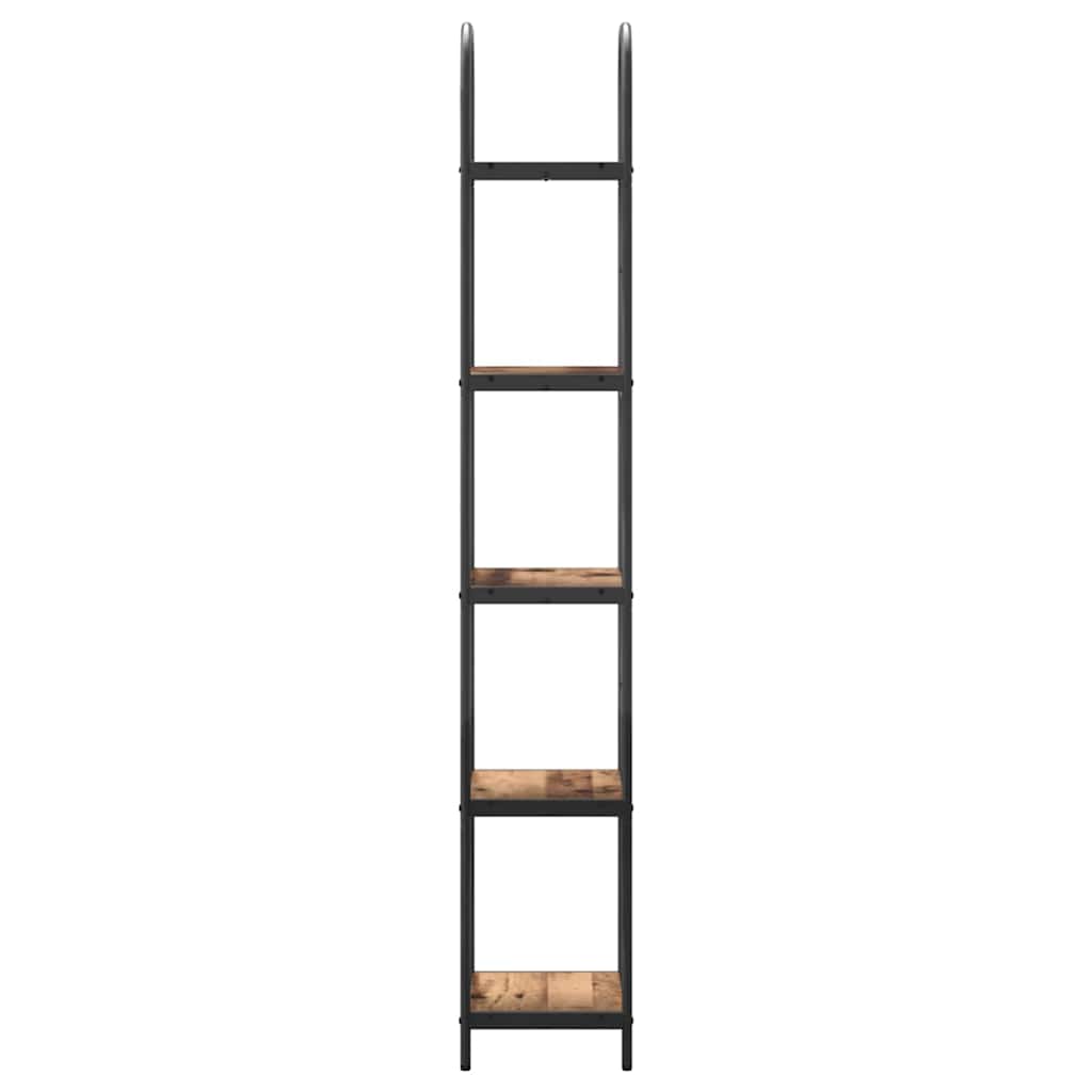 vidaXL Bookshelf 5-Tier 40 x 30 x 183 cm Engineered wood Old Wood 6