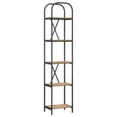 vidaXL Bookshelf 5-Tier 40 x 30 x 183 cm Engineered wood Artisan Oak 2