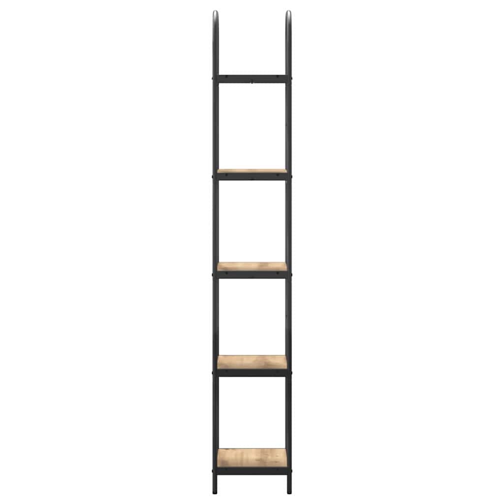 vidaXL Bookshelf 5-Tier 40 x 30 x 183 cm Engineered wood Artisan Oak 6