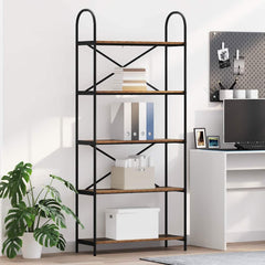 vidaXL Bookshelf 5-Tier Engineered wood Width 80 cm