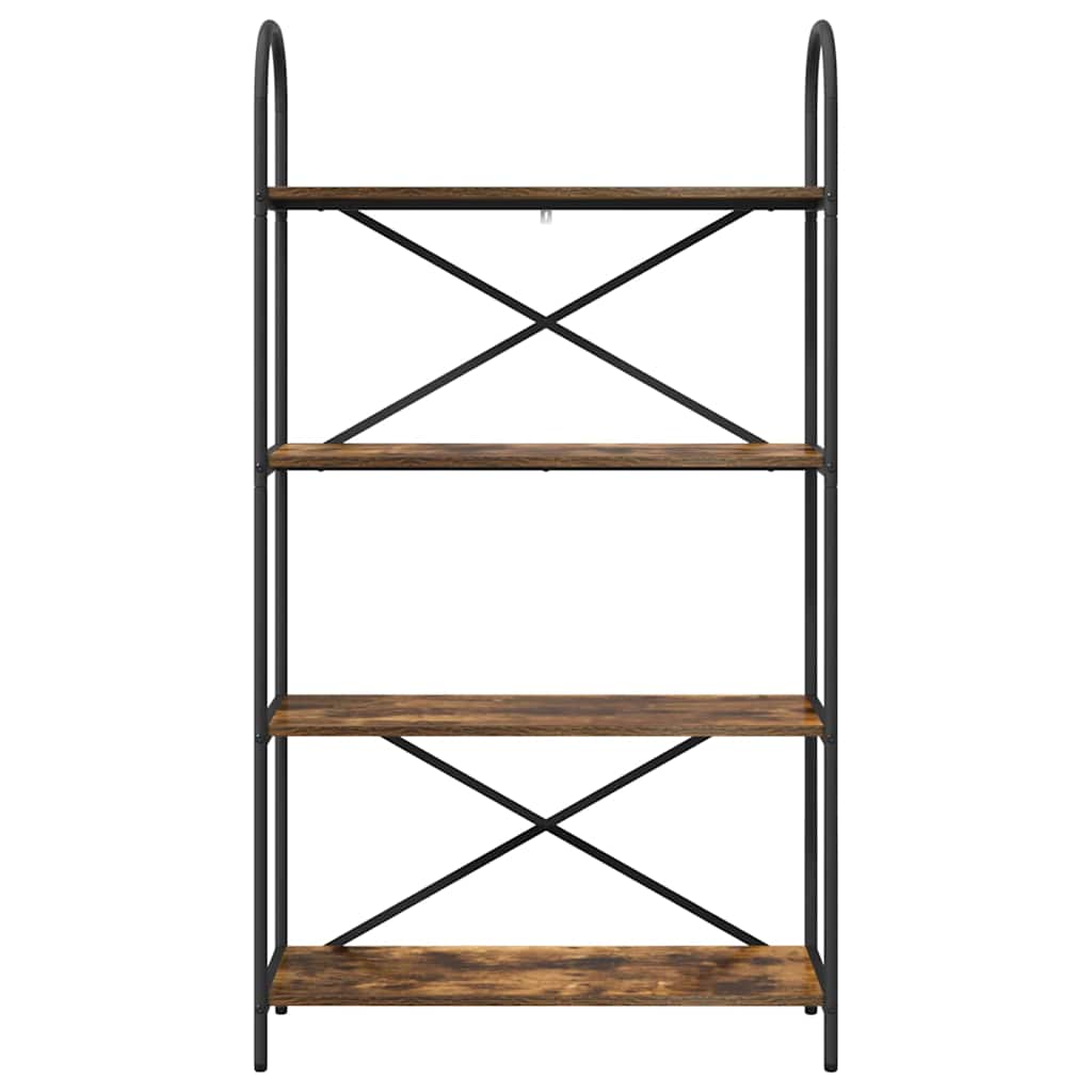 vidaXL Bookshelf 4-Tier 80 x 30 x 146 cm Engineered wood Smoked Oak 5