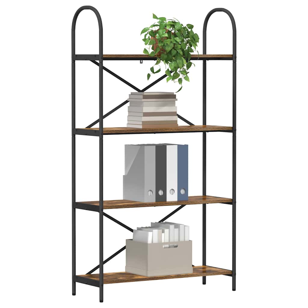 vidaXL Bookshelf 4-Tier 80 x 30 x 146 cm Engineered wood Smoked Oak 3