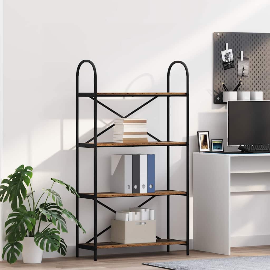 vidaXL Bookshelf 4-Tier 80 x 30 x 146 cm Engineered wood Old Wood 1