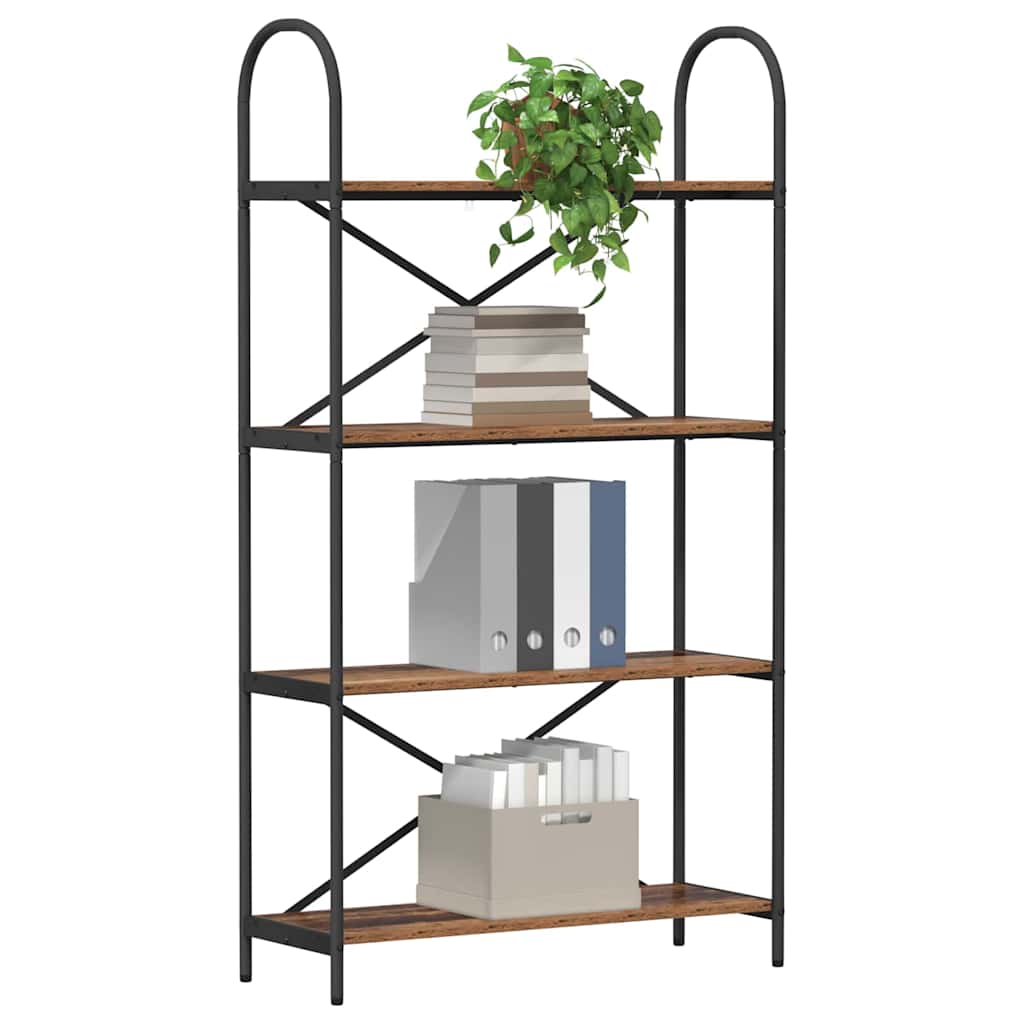 vidaXL Bookshelf 4-Tier 80 x 30 x 146 cm Engineered wood Old Wood 3