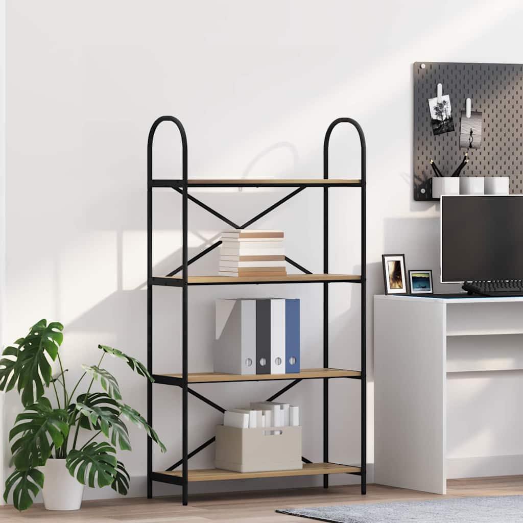 vidaXL Bookshelf 4-Tier 80 x 30 x 146 cm Engineered wood Artisan Oak 1