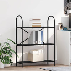 vidaXL Bookshelf 3-Tier 80 x 30 x 109 cm Engineered wood Black Oak 1