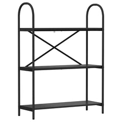 vidaXL Bookshelf 3-Tier 80 x 30 x 109 cm Engineered wood Black Oak 2