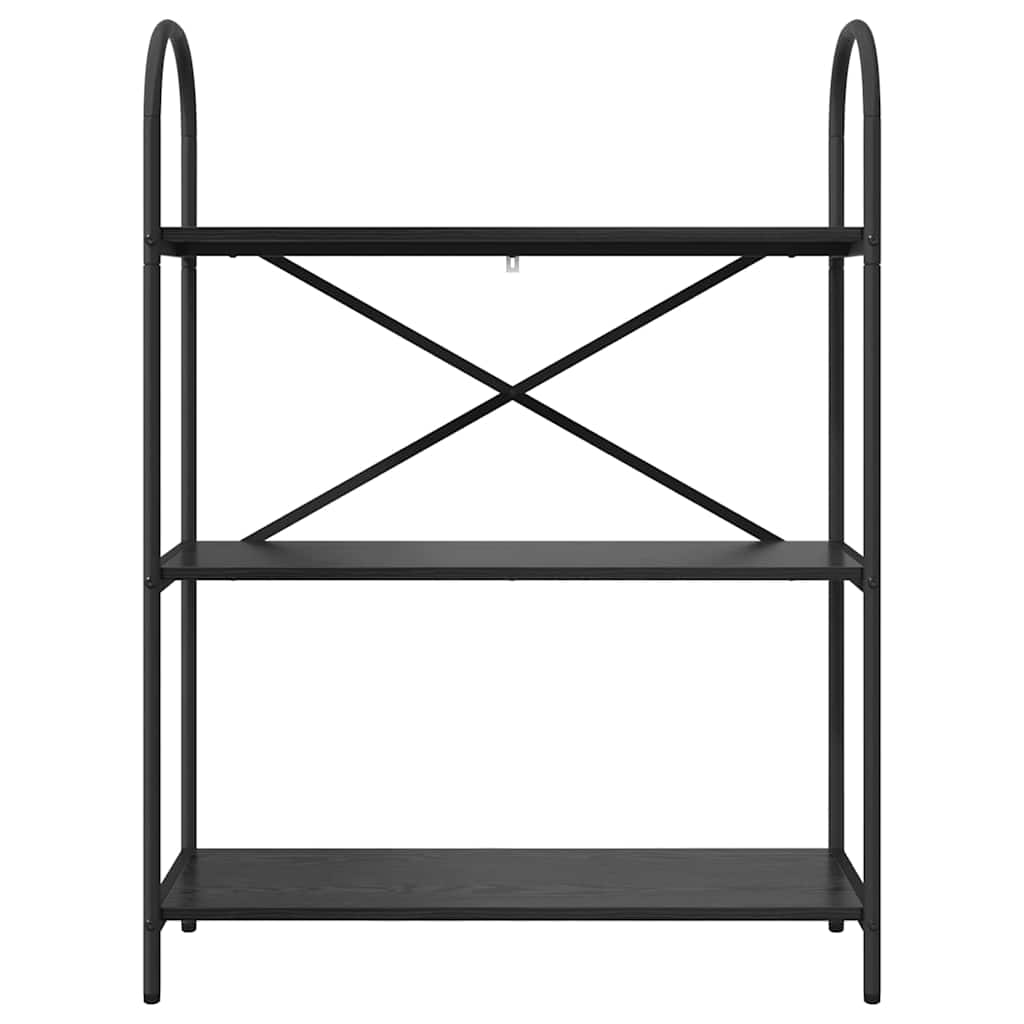 vidaXL Bookshelf 3-Tier 80 x 30 x 109 cm Engineered wood Black Oak 5