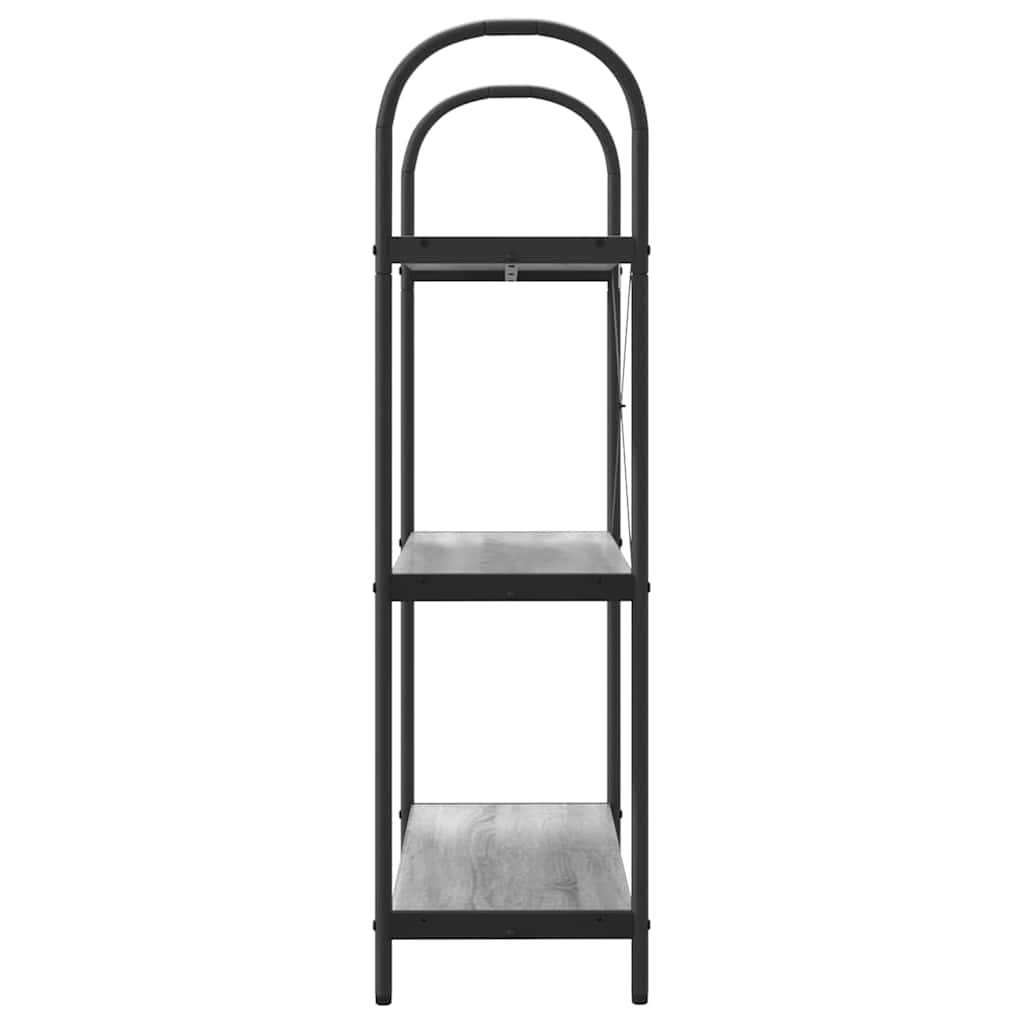 vidaXL Bookshelf 3-Tier 80 x 30 x 109 cm Engineered wood Grey Sonoma 6