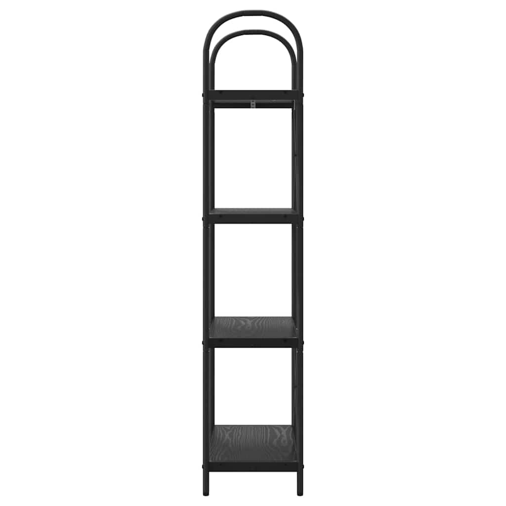 vidaXL Bookshelf 4-Tier 60 x 30 x 146 cm Engineered wood Black Oak 6